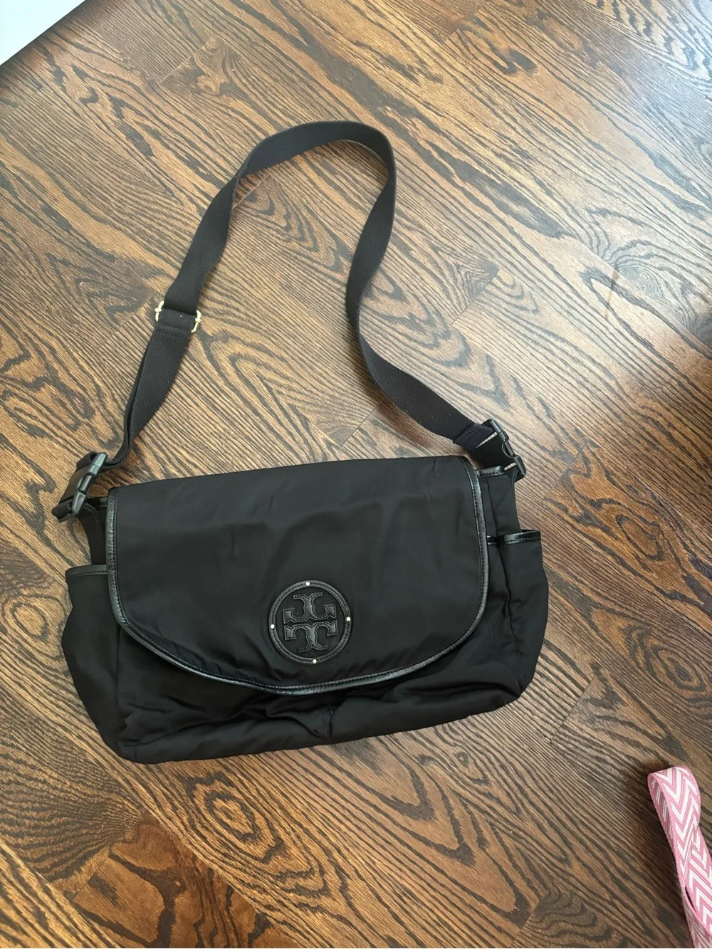 Tory Burch Black Nylon Crossbody Satchel